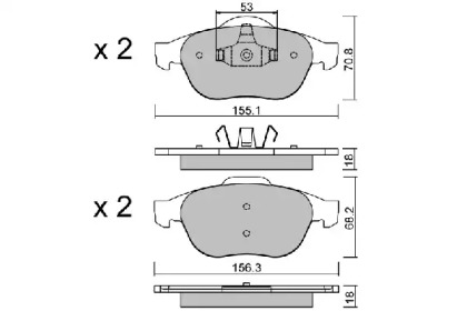 Комплект тормозных колодок AISIN BPRE-1003